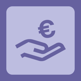 Icon mit Kreditkarte und Münze