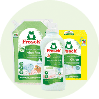 Waschen: Frosch Waschmittel – umweltfreundliche Reinigung für Kleidung, sanft zu Haut und Textilien.