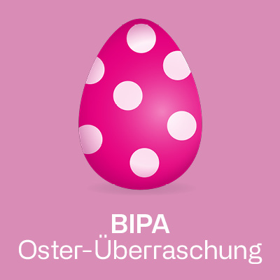 Pinkes BIPA Osterei kündigt Oster‑Überraschung Gewinnspiel für jö Mitglieder mit täglichen Überraschungen an.