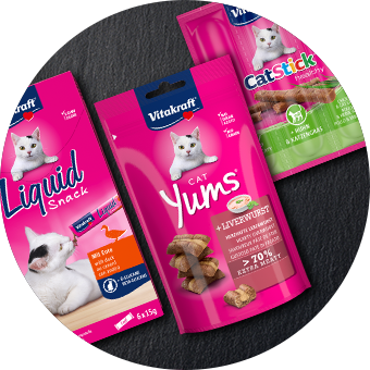Vitakraft Katzenfutter: Liquid Snack, Cat Yums & Cat Stick – leckere Belohnung & Ergänzungsfutter für Katzen.