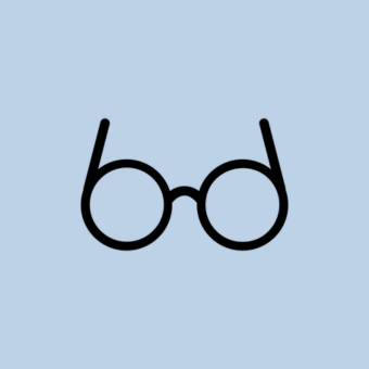 Icon Brille auf blauem Hintergrund