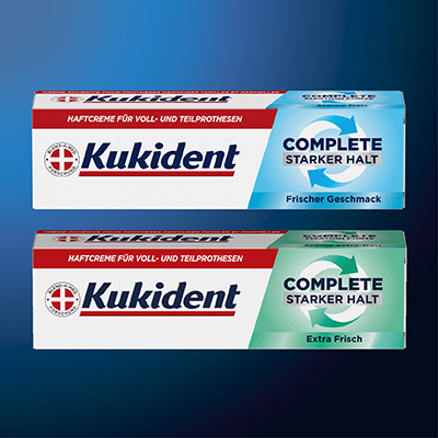 Zwei Packungen Kukident Haftcreme – Complete Original für optimalen Halt und Tragekomfort