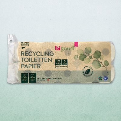 bi good Papierprodukte wie Taschentücher oder Küchenrollen – recycelbar, nachhaltig und umweltschonend