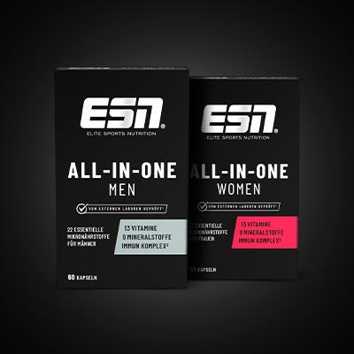 ESN All‑in‑One Vitamine für Männer und Frauen mit Mineralstoffen und Immunkomplex zur täglichen Nahrungsergänzung.