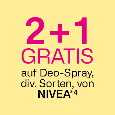 2+1 gratis auf Deo-Spray, div. Sorten, von Nivea