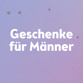 Geschenke für Männer auf lila Hintergrund mit Sternen – Ideen für Weihnachten und besondere Anlässe.