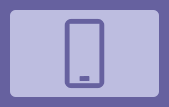 Icon in Pink mit einem Smartphone auf gelben Hintergrund