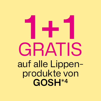 1+1 gratis auf alle Lippenprodukte von Gosh