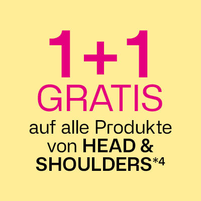 1+1 gratis auf alle Produkte von Head & Shoulders