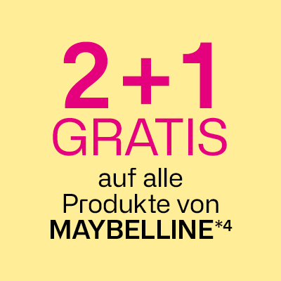 2+1 gratis auf alle Produkte von Maybelline
