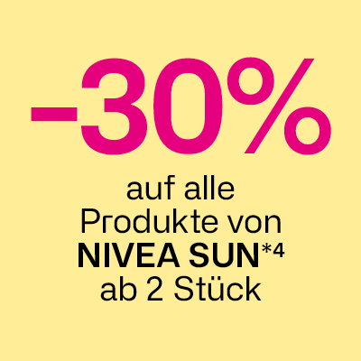 -30% auf alle Produkte von NIVEA SUN