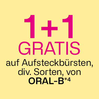 1+1 gratis auf alle Aufsteckbürsten von Oral-B