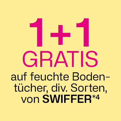1+1 gratis auf Swiffer feuchte Bodentücher