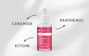 BI CARE Calming Serum mit Ceramide. Panthenol, Ectoin