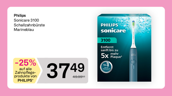 Philips Sonicare Schallzahnbürste und Zahnpflegeprodukte für eine gründliche Reinigung