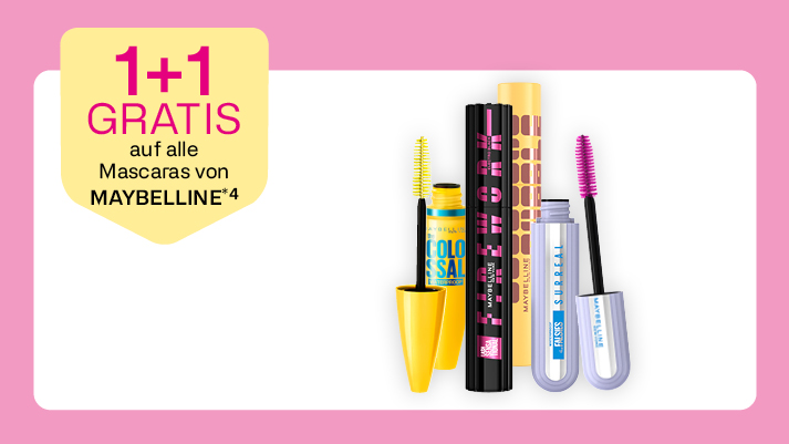 1+1 Gratis auf Maybelline Mascaras bei BIPA