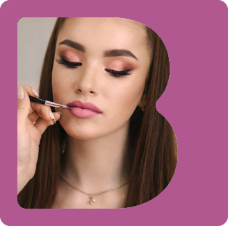 Gesicht mit rotem Lippenstift – Beauty-Fotografie mit Fokus auf Lippen-Make-up