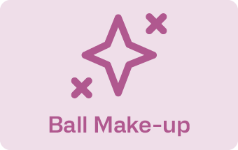 Ball Make-up Logo mit Stern und Pluszeichen 