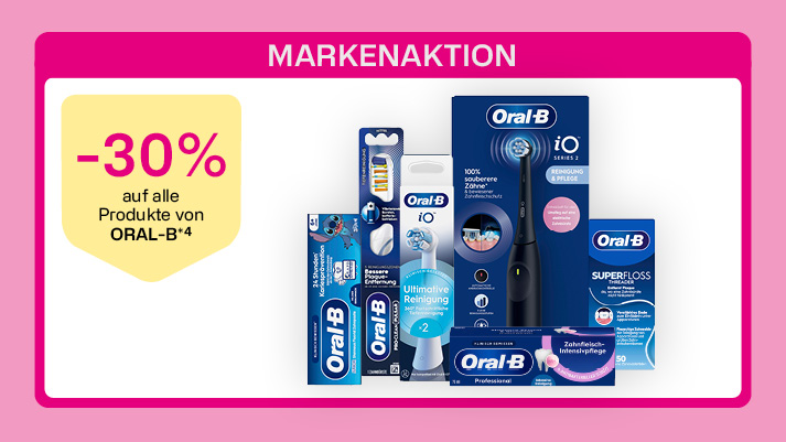 30 Prozent Rabatt auf alle Produkte von Oral-B