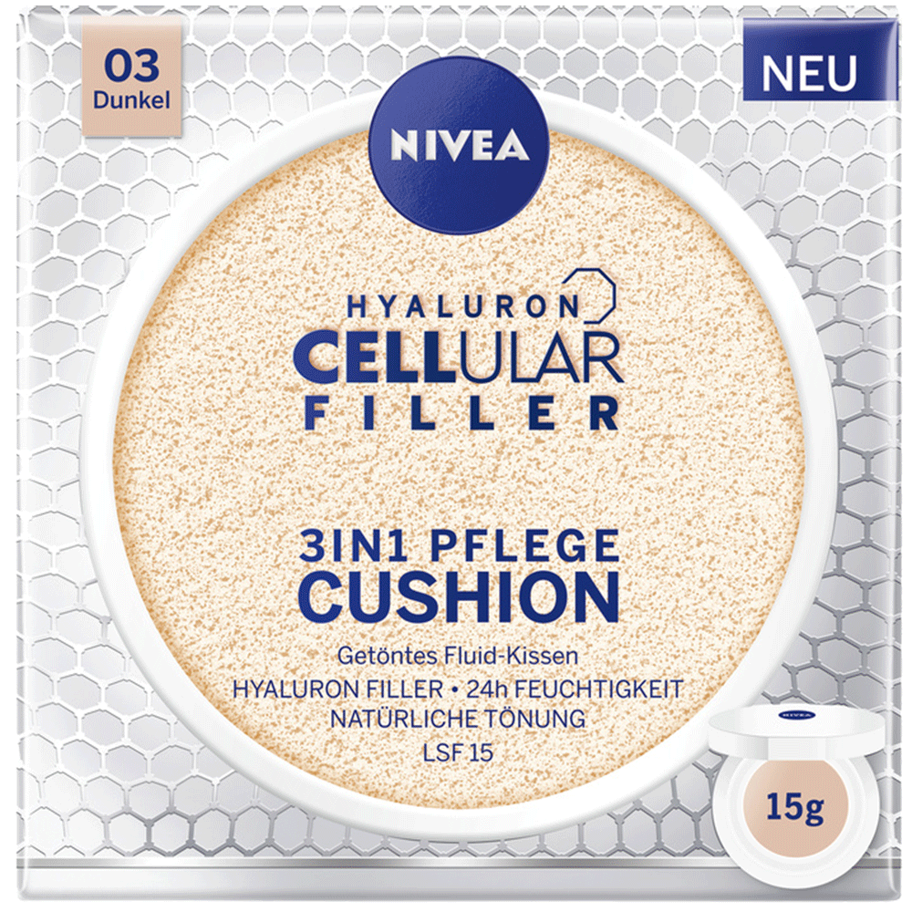 Bild: NIVEA Hyaluron Cellular Filler 3in1 Pflege Cushion dunkel