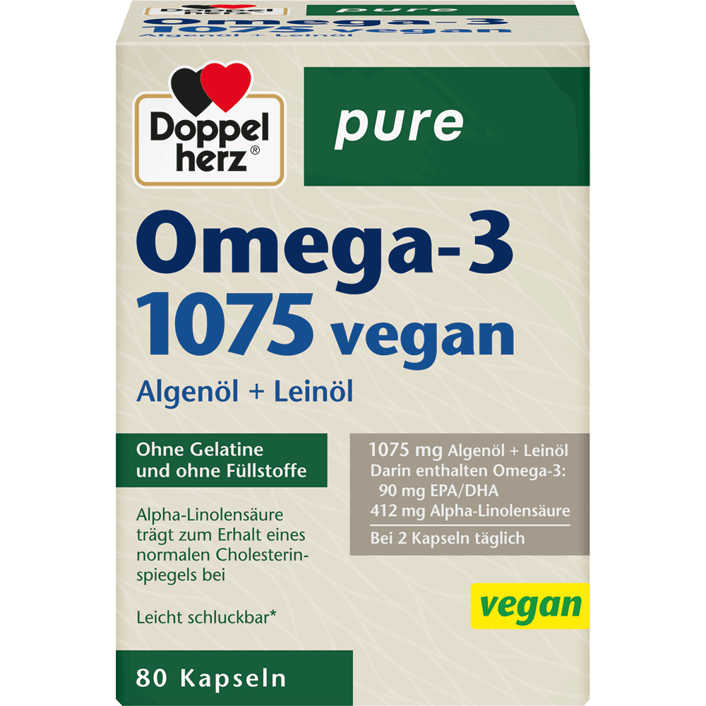 Bild: DOPPELHERZ Pure Omega 3 1075 Vegan 