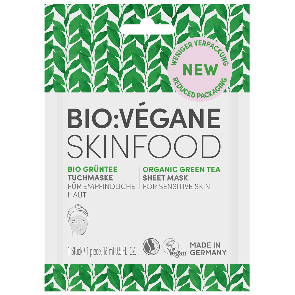 Bild: Bio Vegane Skinfood Bio Grüntee Tuchmaske 