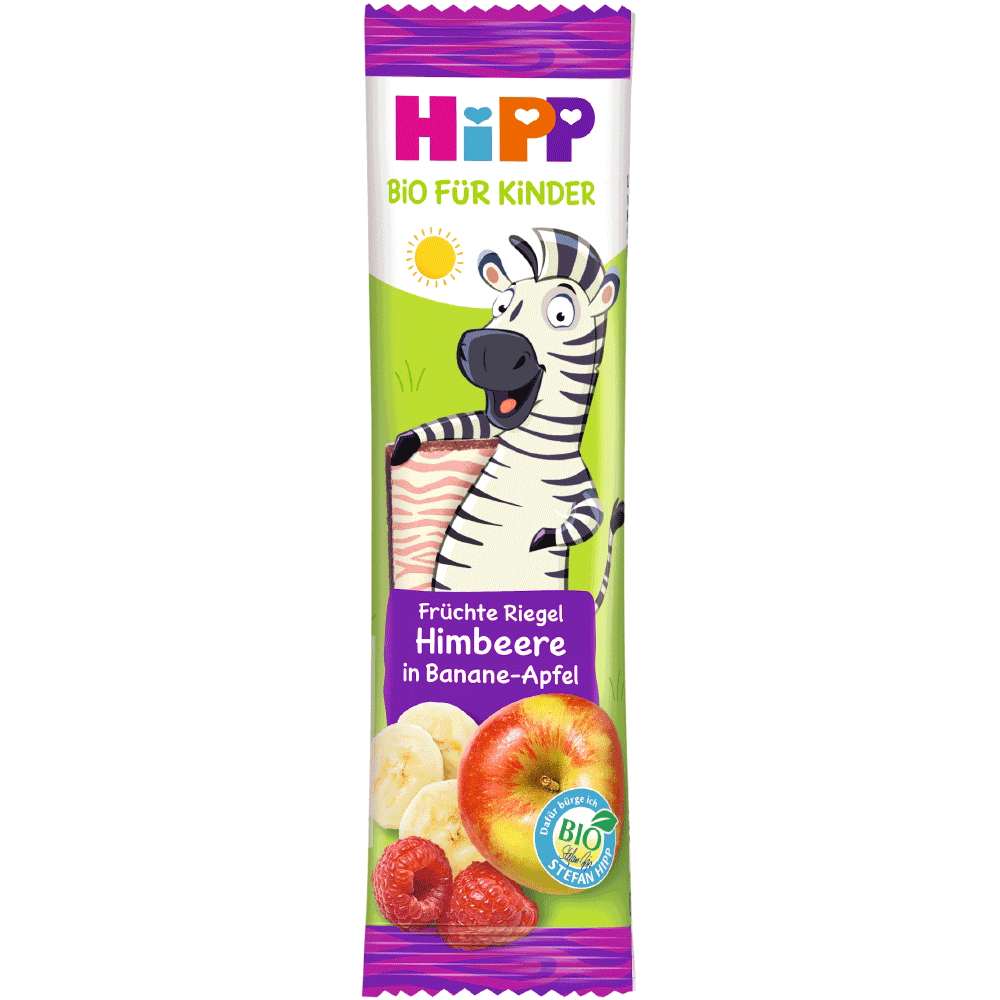 Bild: HiPP Früchte Freund Zebra Himbeere in Banane-Apfel 