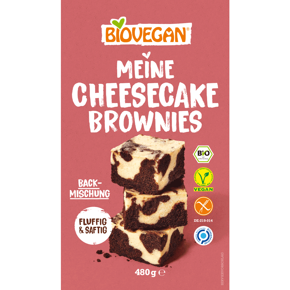 Bild: Biovegan Meine Cheesecake Brownies Backmischung 