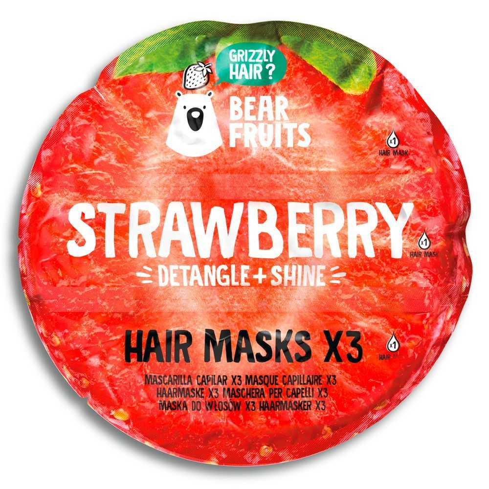 Bild: Bear Fruits Strawberry Entwirren + Glanz Haarmaske 