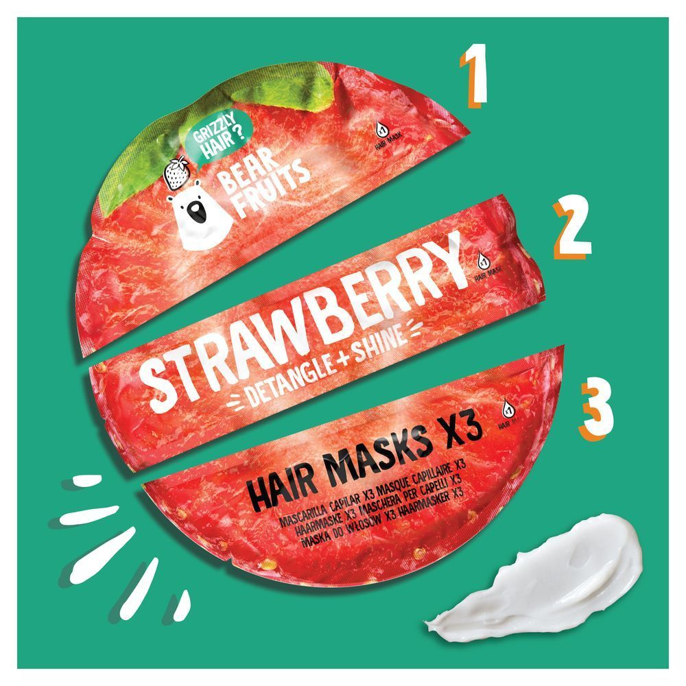 Bild: Bear Fruits Strawberry Entwirren + Glanz Haarmaske 