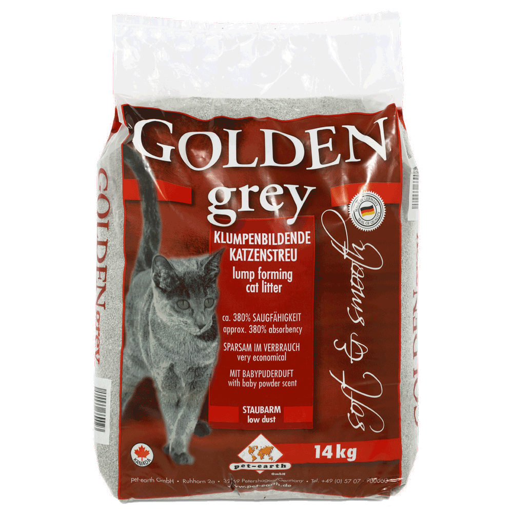 Bild: pet-earth Golden Grey Katzenstreu mit Babypuderduft 
