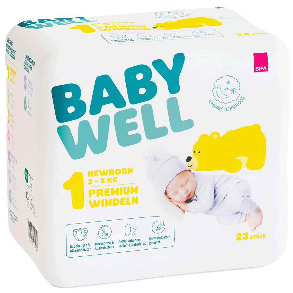 Bild: BABYWELL Premium Windeln Größe 1, 2-5 kg 