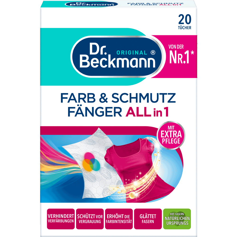 Bild: Dr. Beckmann Farb & Schmuz Fänger All in 1 Tücher 