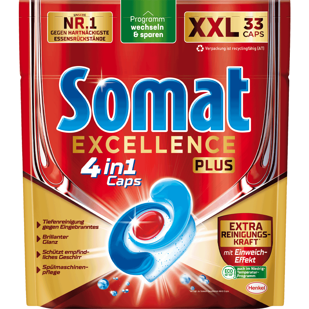 Bild: Somat Excellence Plus Geschirrspültabs 4in1 Caps 