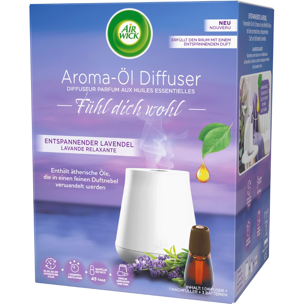 Bild: AIRWICK Aroma-Öl Diffuser Starter Set Entspannender Lavendel 
