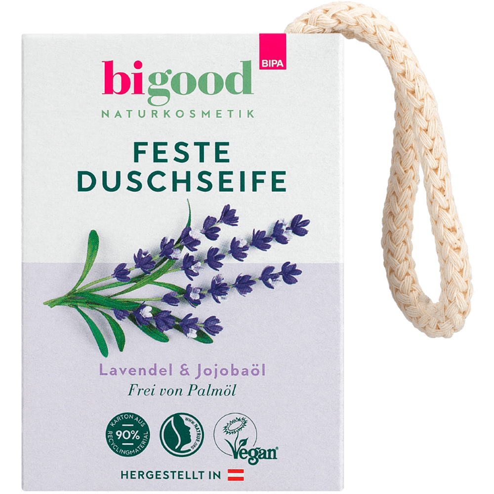 Bild: bi good Feste Duschpflege Lavendel & Jojobaöl 