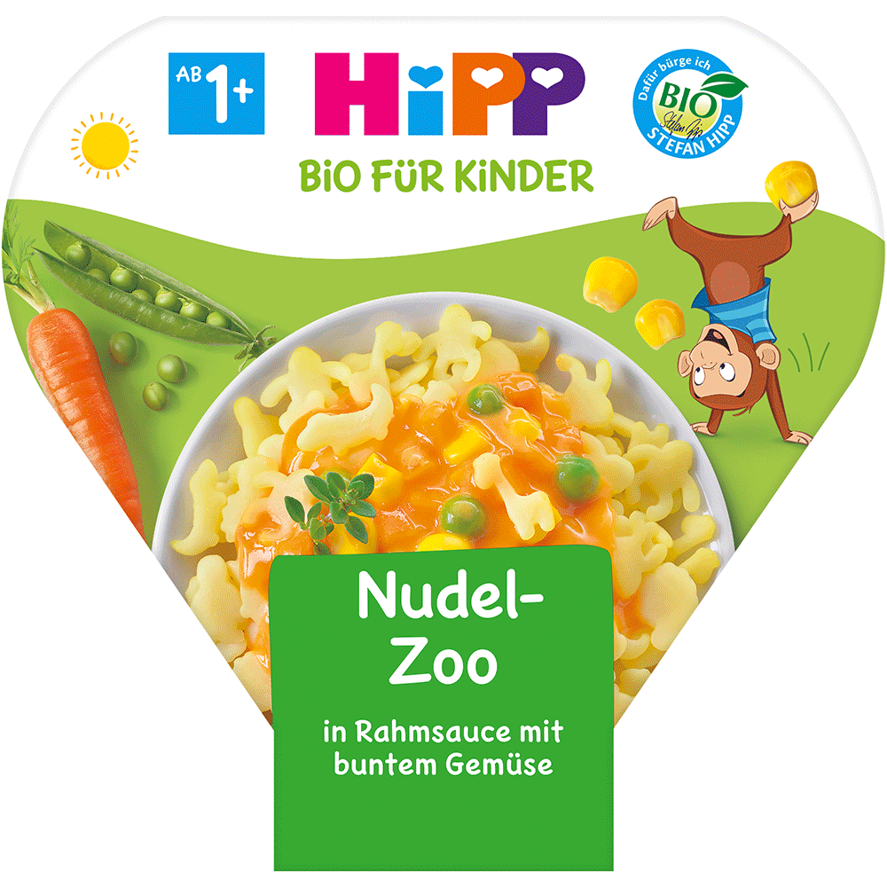 Bild: HiPP Nudel Zoo in Rahmsauce mit buntem Gemüse 