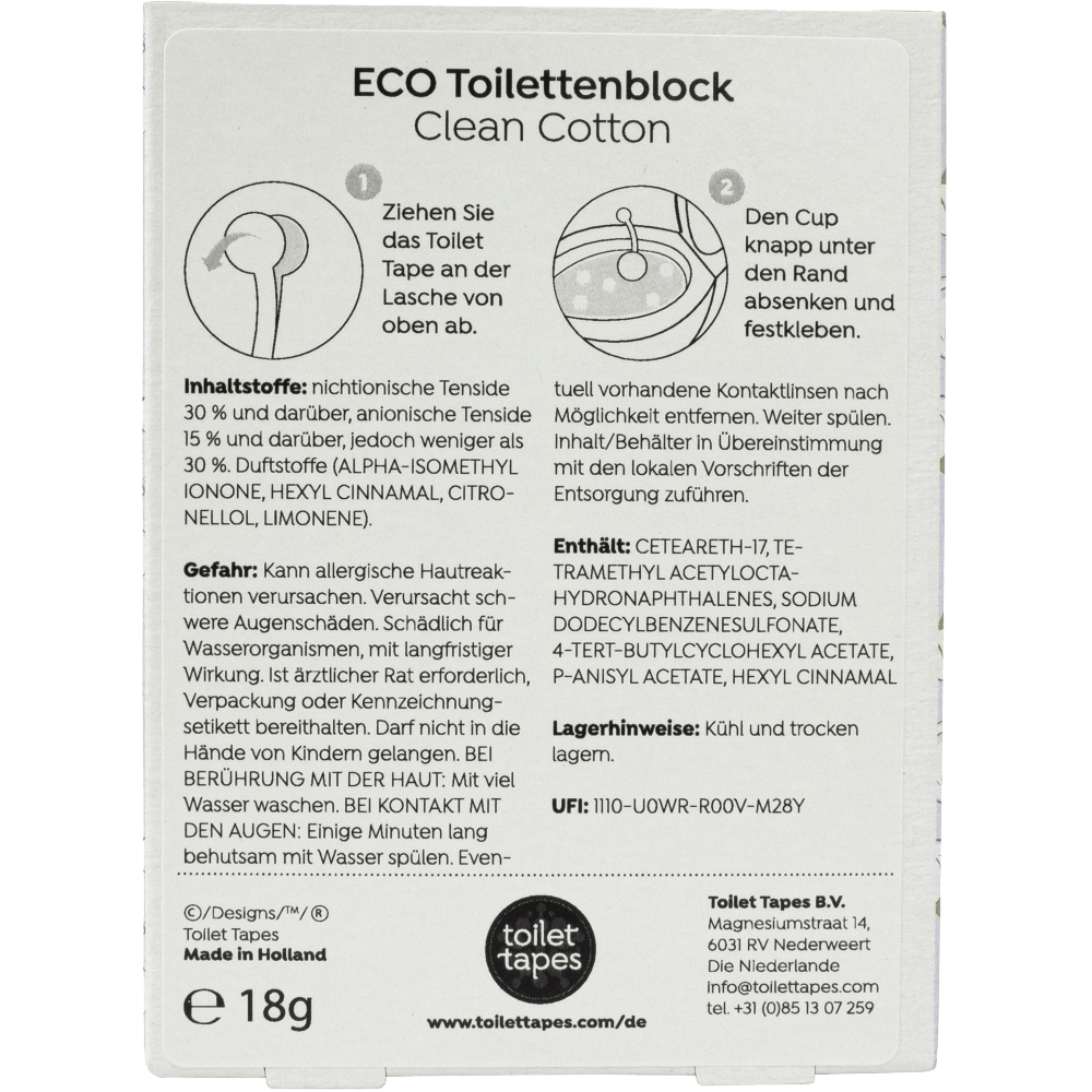 Bild: Toilet Tapes ECO Toilettenblock Clean Cotton 