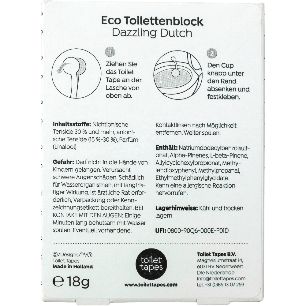 Bild: Toilet Tapes ECO Toilettenblock Dazzling Dutch 