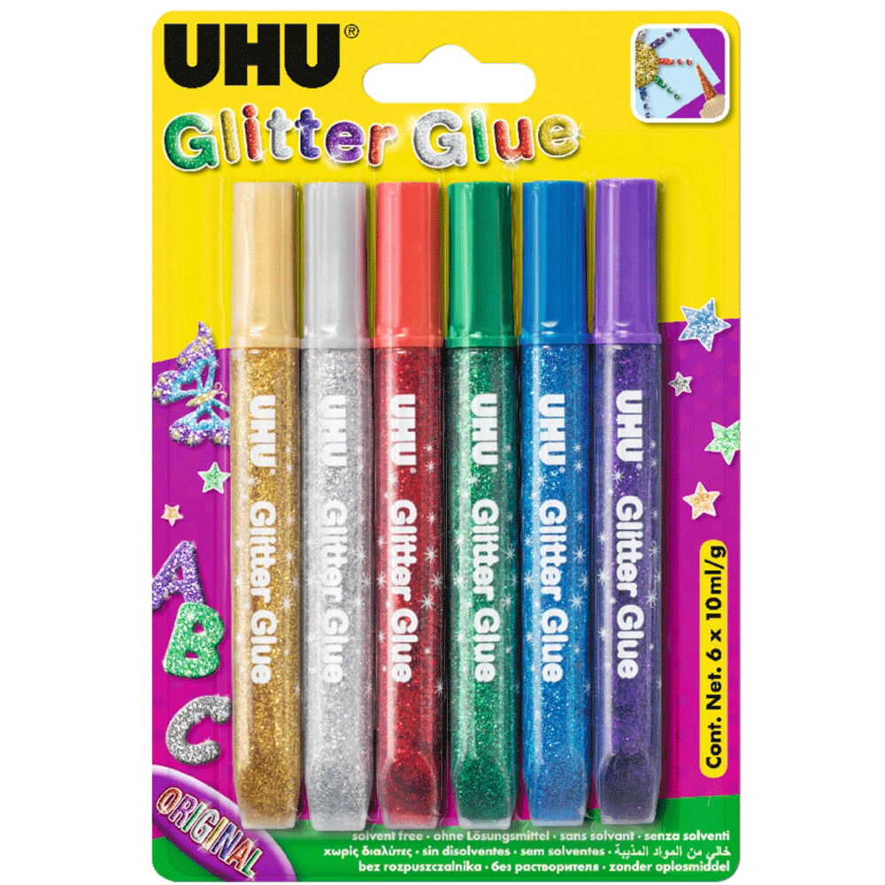 Bild: UHU Glitter Glue Original 6x10ml 