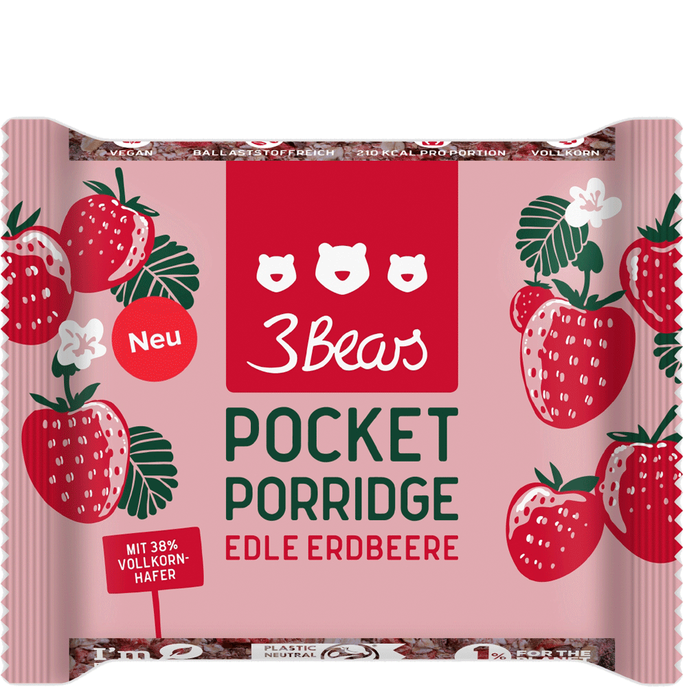 Bild: 3Bears Pocket Porridge Edle Erdbeere 