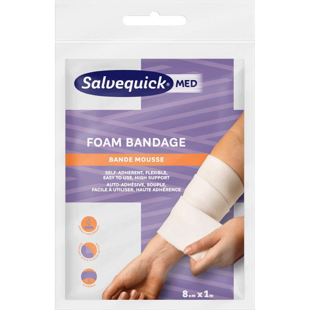Bild: Salvequick Foam Bandage 8cmx1m 