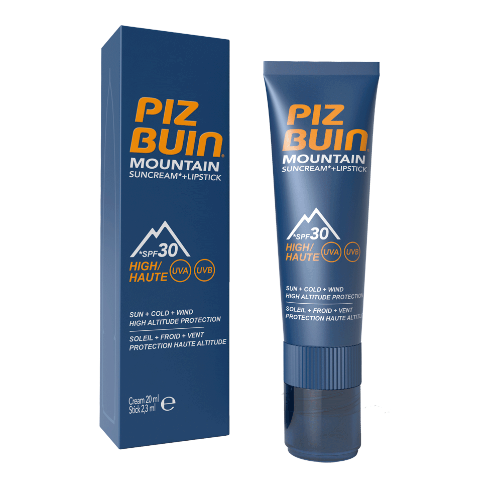 Bild: PIZ BUIN Mountain Combi Cream LSF30 + Lipstick LSF20 