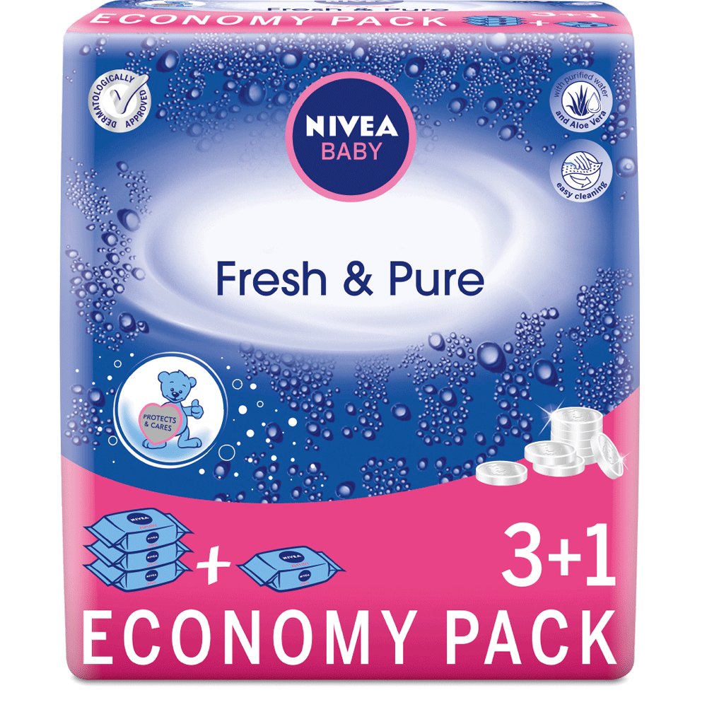 Bild: NIVEA Baby Feuchttücher Fresh & Pure 4er Pack 