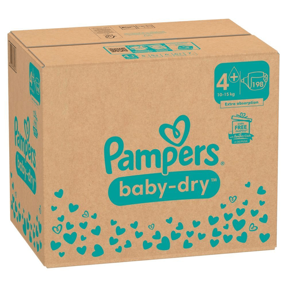 Bild: Pampers Baby-Dry Größe 4+, 10kg - 15kg 
