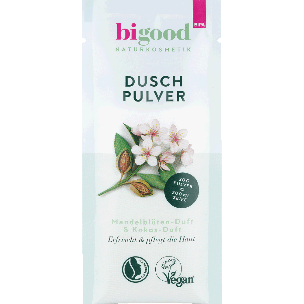 Bild: bi good Duschpulver Starter-Set Mandelblüten & Kokos-Duft 