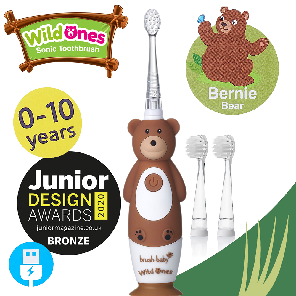 Bild: brush-baby Wild Ones Wiederaufladbare Elektrische Zahnbürste Bernie Bear 