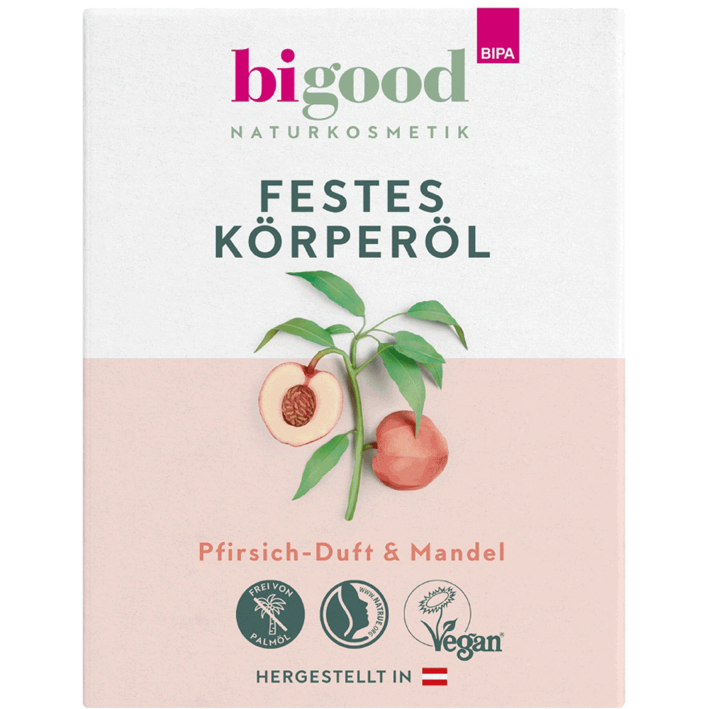 Bild: bi good Festes Körperöl Pfirsich & Mandel 