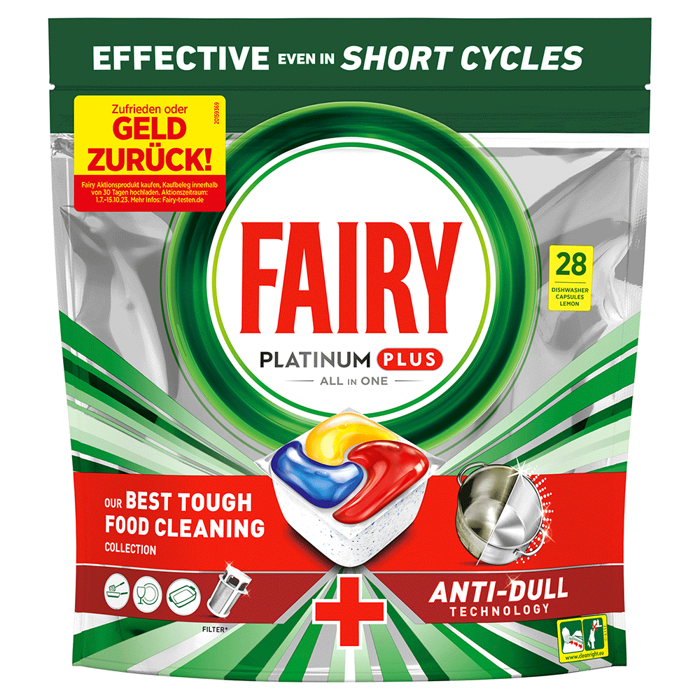 Bild: FAIRY Platinum Plus All In One Anti-Schleier Spülmaschinentabs Zitrone 