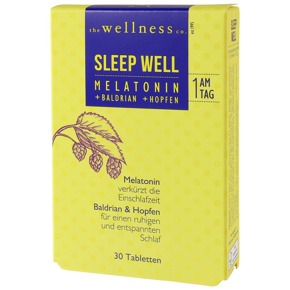 Bild: the wellness co. Sleep Well Melatonin Tabletten 